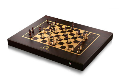 The automated chess board game Square Off, on display during the