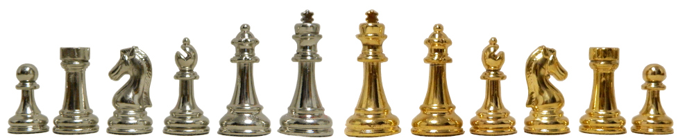 Classic Staunton Design Metal Chess Pieces