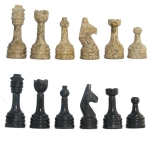 Black & Coral Rustic Style Marble Chess Pieces