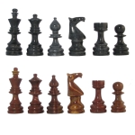Black & Red Deluxe Style Marble Chess Pieces