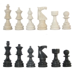 Black & Bottocino Deluxe Style Marble Chess Pieces