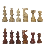 Coral & Red Deluxe Style Marble Chess Pieces