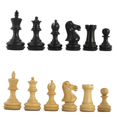 3'' MoW Ebonized Elite Premier Staunton Chess Pieces