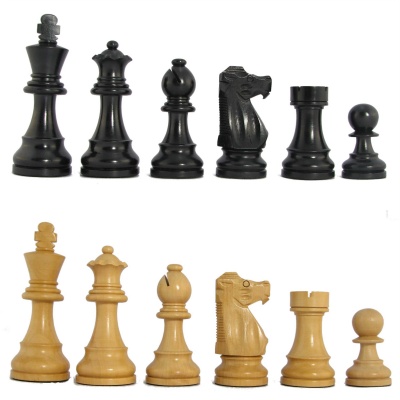3 3/4" MoW Classics Ebonized Executive French Staunton Chess Pieces