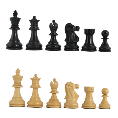 3" MoW Ebonized Tournament Champion Staunton Chess Pieces