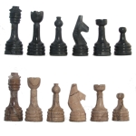 Marina & Black Rustic Style Marble Chess Pieces