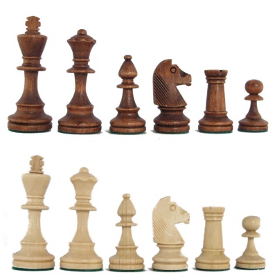3" Stained Beech Standard Staunton Chess Pieces