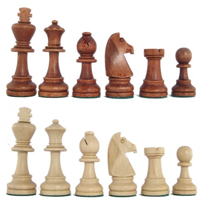 3 3/4'' Stained Beech Standard Staunton Chess Pieces