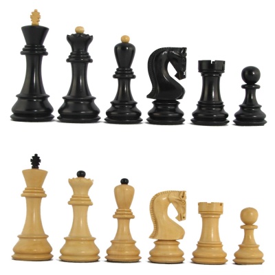 4" MoW Ebonized Velites Signature Staunton Chess Pieces