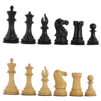 4" MoW Ebonized Legionnaires Signature Staunton Chess Pieces