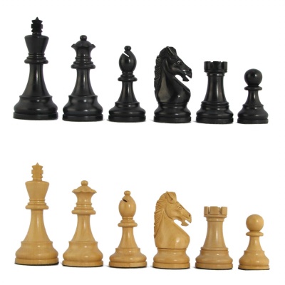 4" MoW Ebonized Hoplites Staunton Chess Pieces