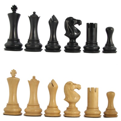 4 1/4" MoW Ebonized Vanguard Staunton Chess Pieces