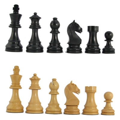 3 3/4" MoW Ebonized Tournament Premier Staunton Chess Pieces