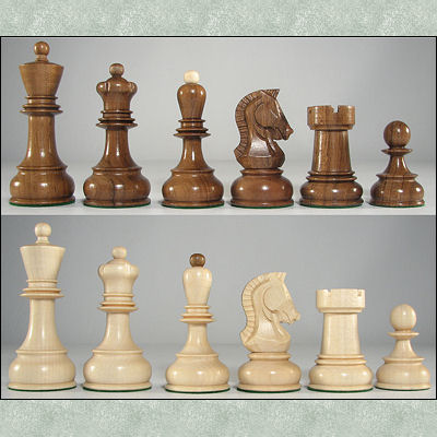 Dubrovnik 1950 Walnut and Maple Staunton Chess Pieces