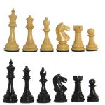 4 1/2" Celebes Hand Carved Ebonized & Teak Chess Pieces