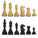 4 1/2" Bali Hand Carved Ebonized & Teak Chess Pieces