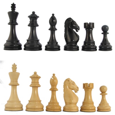 4 1/4" MoW Ebonized Hoplites Staunton Chess Pieces