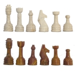 Bottocino & Red Rustic Style Marble Chess Pieces