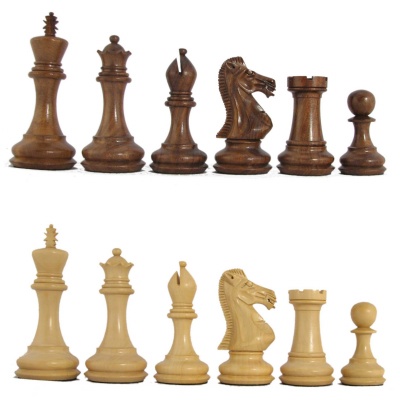 4'' MoW Honey Rosewood  Elite Premier Staunton Chess Pieces