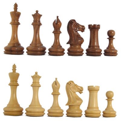 5'' MoW Honey Rosewood  Elite Premier Staunton Chess Pieces