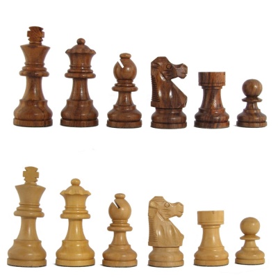 3" MoW Honey Rosewood Executive French Staunton Chess Pieces