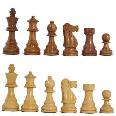 3 3/4'' MoW Honey Rosewood  Executive French Staunton Chess Pieces