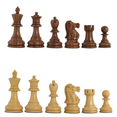 3" MoW Honey Rosewood Tournament Champion Staunton Chess Pieces