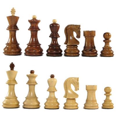 3" MoW Honey Rosewood Velites Staunton Chess Pieces