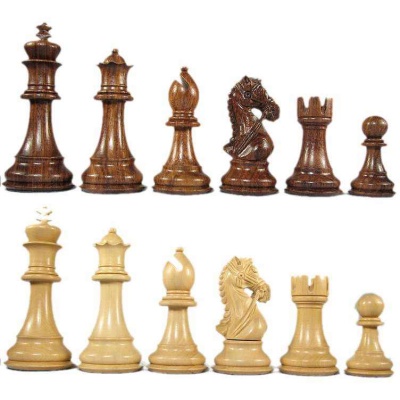 3 3/4" MoW Honey Rosewood Praetorian Staunton Chess Pieces
