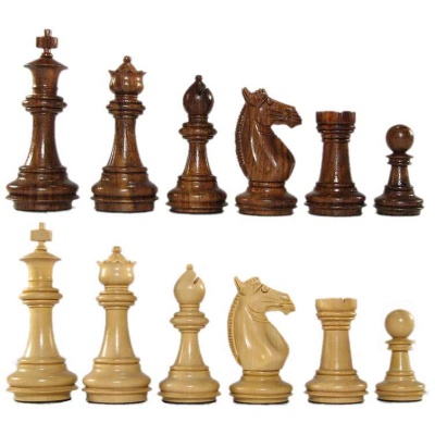 3 1/4" MoW Honey Rosewood Phalanx Staunton Chess Pieces