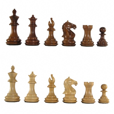 3" MoW Honey Rosewood Imperator Staunton Chess Pieces