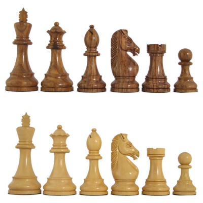 3 1/2" MoW Honey Rosewood Hoplites Staunton Chess Pieces