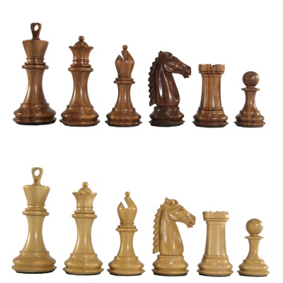3 3/4" MoW Honey Rosewood Supergrand Staunton Chess Pieces