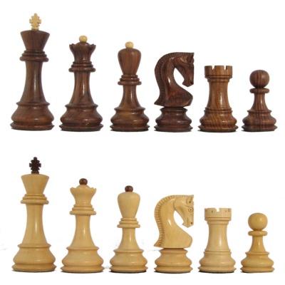 4" MoW Honey Rosewood Velites Signature Staunton Chess Pieces