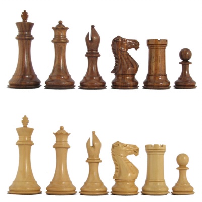4" MoW Honey Rosewood Legionnaires Signature Staunton Chess Pieces