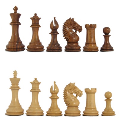 4" MoW Honey Rosewood Centurion Signature Staunton Chess Pieces