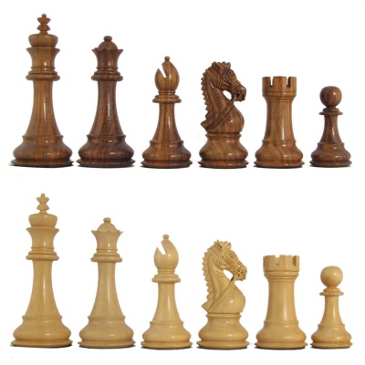 4 3/4" MoW Honey Rosewood Praetorian Signature Staunton Chess Pieces