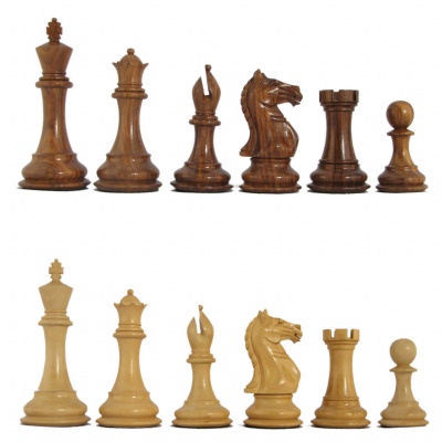 4" MoW Honey Rosewood Imperator Signature Staunton Chess Pieces