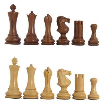 4 1/4" MoW Honey Rosewood Vanguard Staunton Chess Pieces