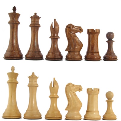 5" MoW Honey Rosewood Legionnaires Staunton Chess Pieces