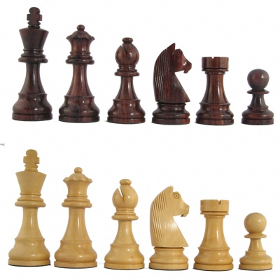 3 3/4'' MoW Cardinal Rosewood Executive German Staunton Chess Pieces