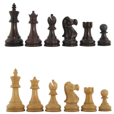 3 3/4" MoW Cardinal Rosewood Tournament Champion Staunton Chess Pieces