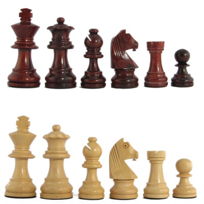 2 1/2" MoW Crimson Rosewood Executive German Staunton Chess Pieces