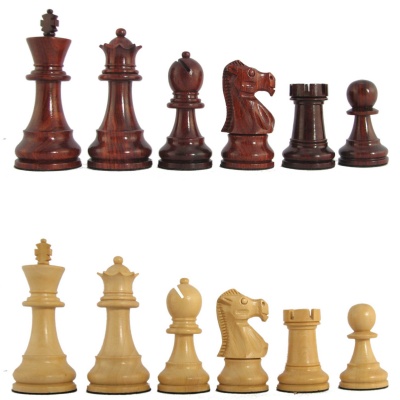 3" MoW Crimson Rosewood Tournament Champion Staunton Chess Pieces