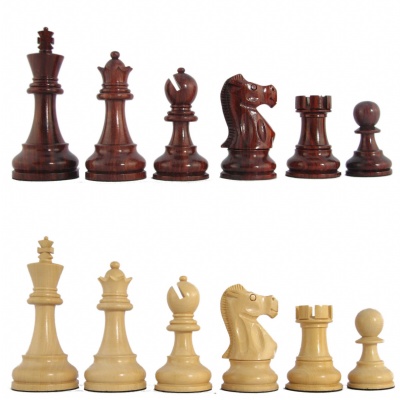 3 3/4" MoW Crimson Rosewood Tournament Champion Staunton Chess Pieces