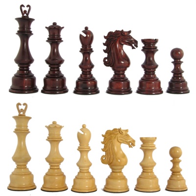 5" Crimson Rosewood Supergrand Exclusive Chess Pieces