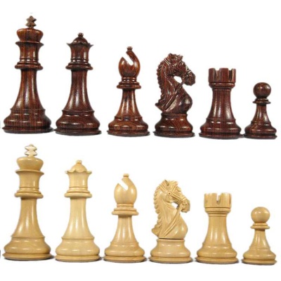 3 3/4" MoW Cardinal Rosewood Praetorian Staunton Chess Pieces