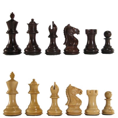 3" MoW Cardinal Rosewood Imperator Staunton Chess Pieces