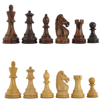 3 1/2" MoW Hoplites Cardinal Rosewood Staunton Chess Pieces