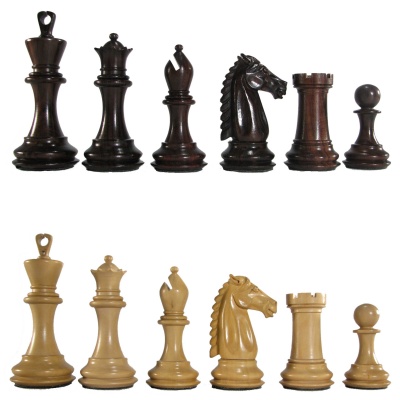 3 3/4" MoW Cardinal Rosewood Supergrand Staunton Chess Pieces